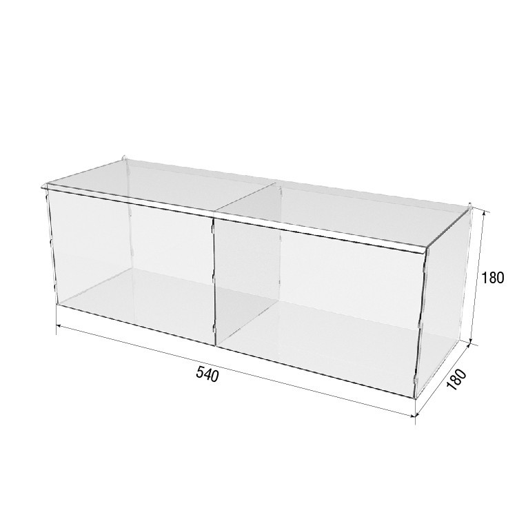 Коробка акрилова EKOSTAR 2 комірки 540х180х180 з кришкою Київ - фото 3