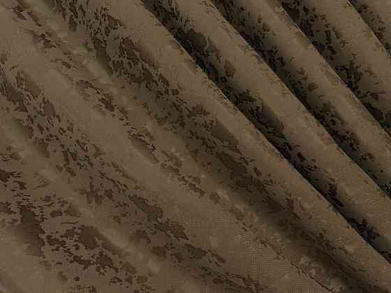 Комплект штор VR-Textil Льон Мармур 100х270 2шт і Тюль 400х270 1261ш-1429т Коричневий з білим 71-176/2 Київ