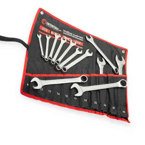 Набор ключей рожково-накидных 8-30 мм 12 шт (планшет) CrV Мукачево