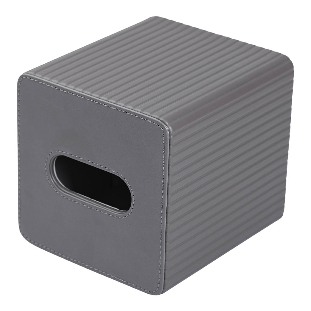 Yiwu Серветниця з еко шкіри настільна 13х13х14.5 см органайзер для серветок Сірий HP-3-201G Коломия - фото 2