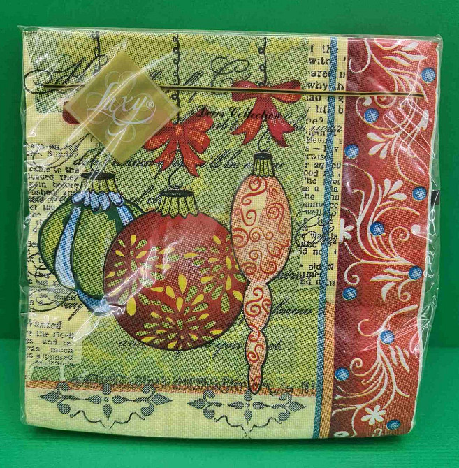 Новогодняя бумажная салфетка (ЗЗхЗЗ, 20шт) LuxyНГ Украшения  для елки (1 пачка) Харьков - изображение 1