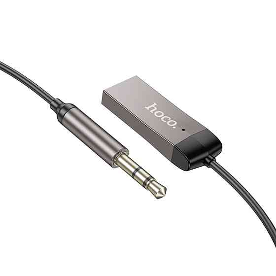 Bluetooth-ресивер HOCO E78 Benefit car AUX BT receiver with cable Black Metal Gray (6942007605663 ) Київ