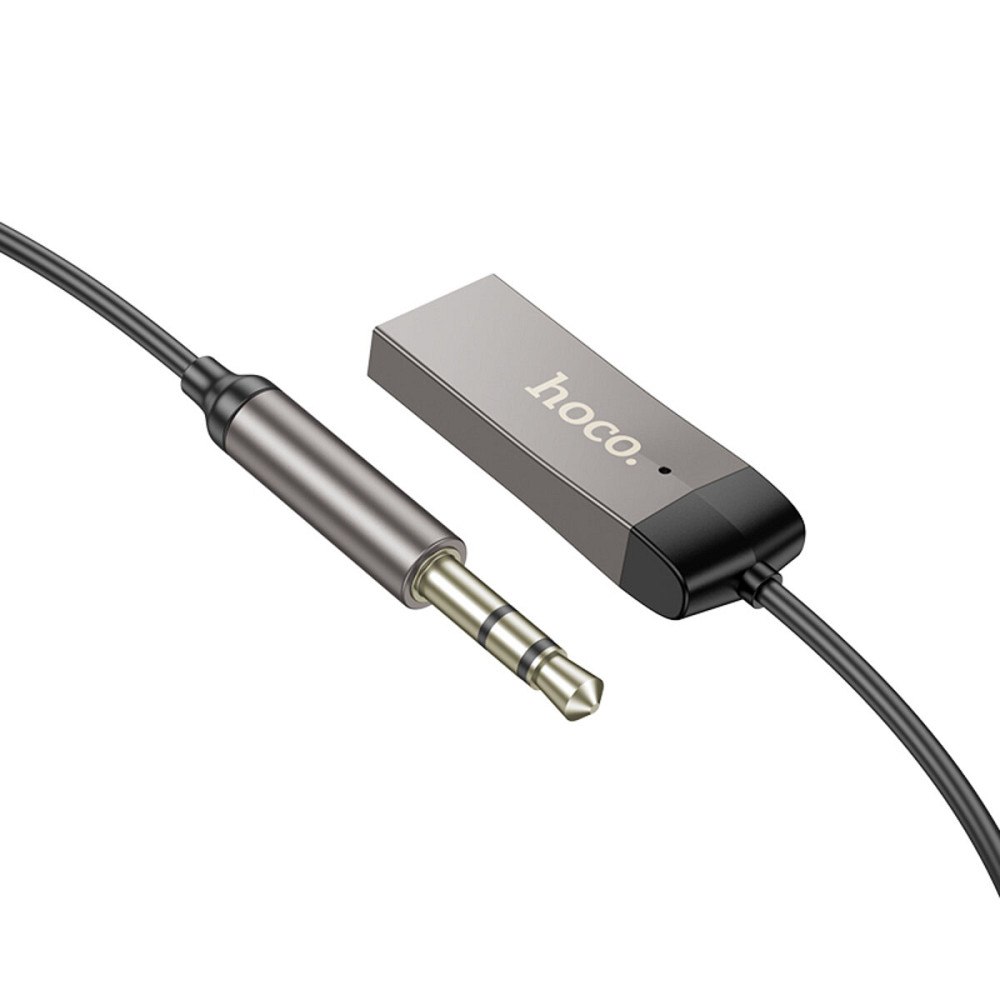 Bluetooth-ресивер HOCO E78 Benefit car AUX BT receiver with cable Black Metal Gray (6942007605663 ) Київ - фото 4
