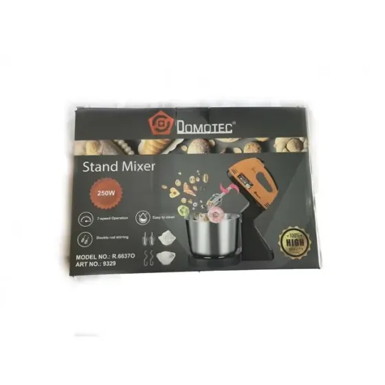 DOMOTEC міксер R6637O: з 2л чашею/метал, потужністю 250 Вт, 7 швидкостей, з 2 віночками і 2 гаками д Київ