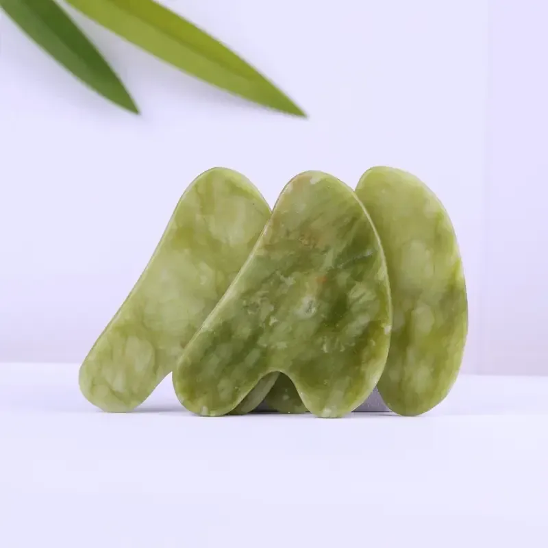 Гуаша-скребок з нефриту 1 шт – акупунктурний масажер для обличчя та тіла, натуральний камінь Київ - фото 1