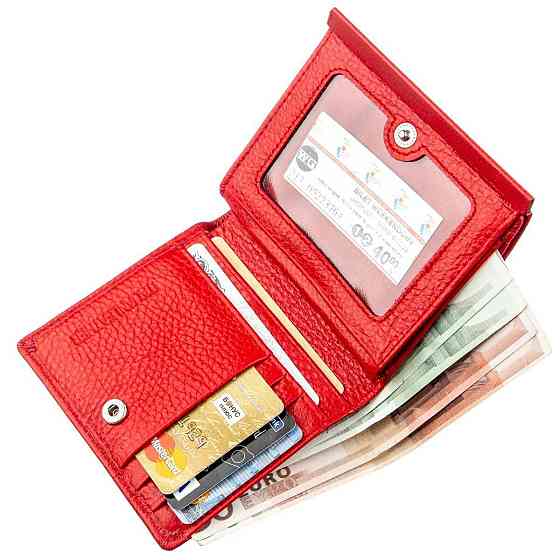 Портмоне для женщин с монетницей Красный (ST Leather) Киев