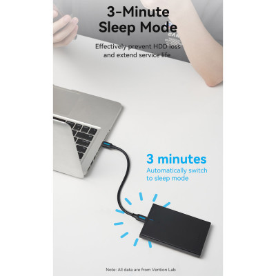 Кишеня зовнішня Vention 2.5" HDD/SSD USB 3.0 Micro-B Black (KPAB0) Вінниця - фото 8