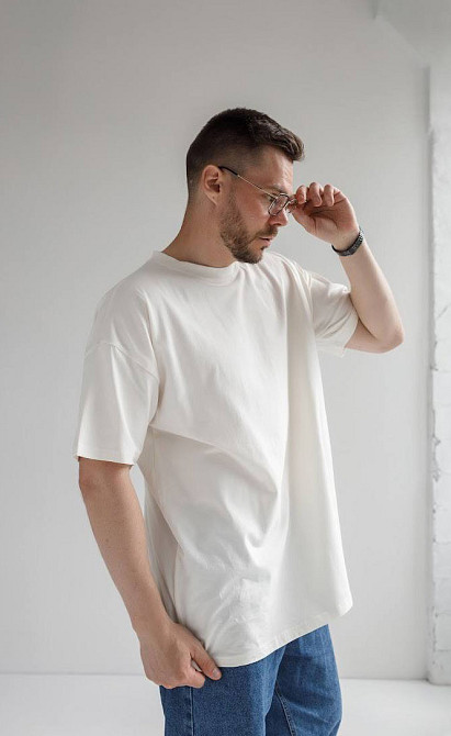 Футболка мужская оверсайз Белый 3XL/4XL Харьков - изображение 2