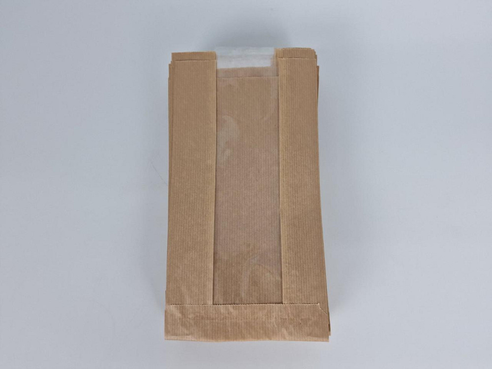 Пакет бумажный с ПП окном (Саше) 14/6*25,5 коричневый 100 штук (100 шт) Харьков - изображение 2