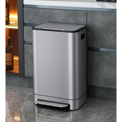 Контейнер для сміття JAH Soft Close З педаллю З внутрішнім відром Срібний металік 30 л (20264) Вінниця - фото 2