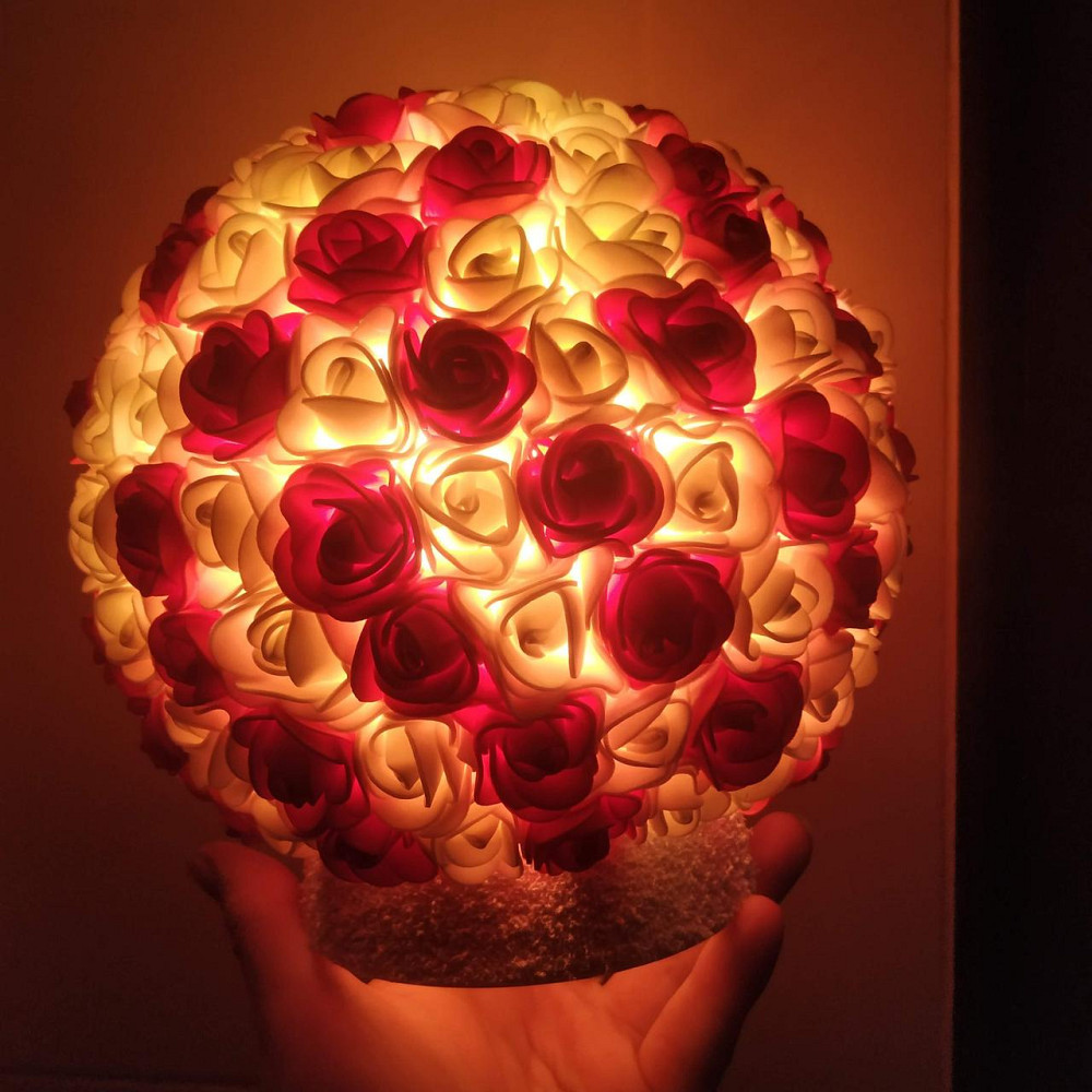 Світильник-нічник "Букет червоно-білих троянд" Дніпро - фото 10