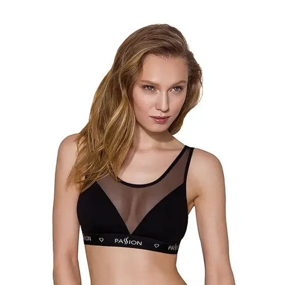 Топ з прозорою вставкою Passion PS002 TOP XL, black Львів