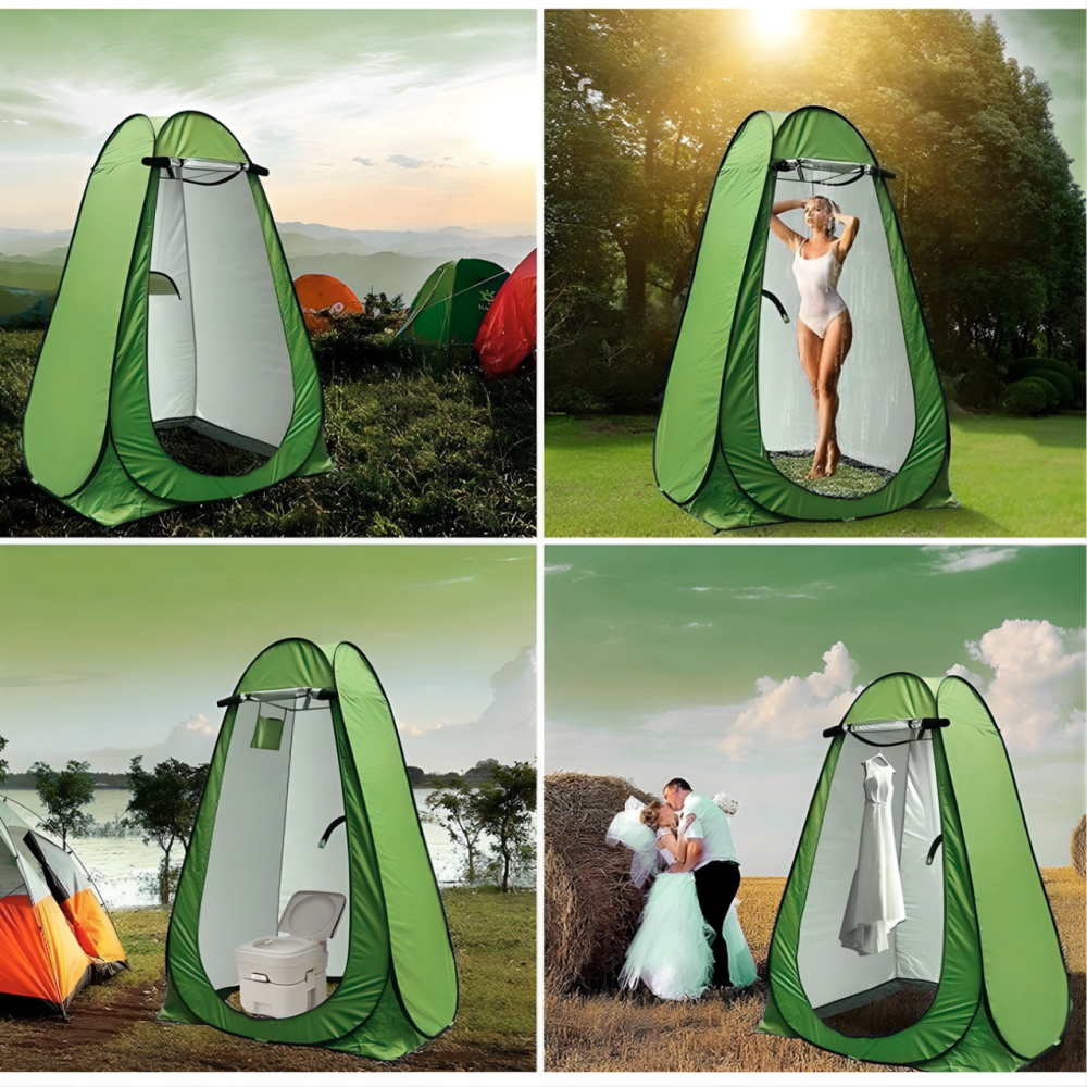 Портативний туристичний душ 2-в-1 з наметом: акумуляторний кемпінговий душ, мобільний, для походів, кемпінгу та автотуризму, зелен Кам'янець-Подільський - фото 14