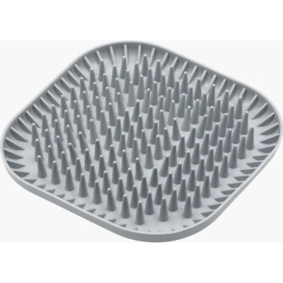 Универсальная посуда для животных Fiboo Fiboowl Spiky коврик для слизывания лакомства и еды, 19х19 см светло-серый (FIB0230) Винница - изображение 1