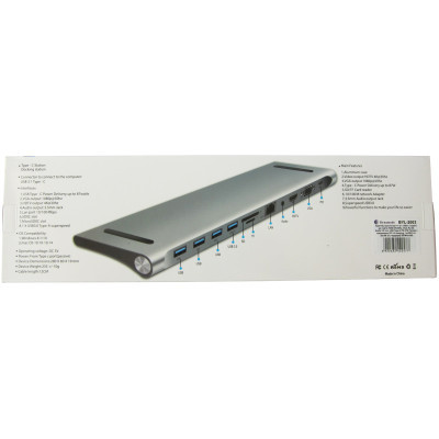 Порт-реплікатор Dynamode 11-in-1 USB-C to HDTV 4K/30Hz, VGA, 1хUSB3.0, RJ45, Type-C PD, Audio, SD/MicroSD (BYL-2003) Вінниця - фото 5