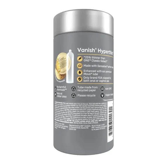 Презервативи ONE Vanish Hyperthin 12 шт, подарункова упаковка тюб Львів