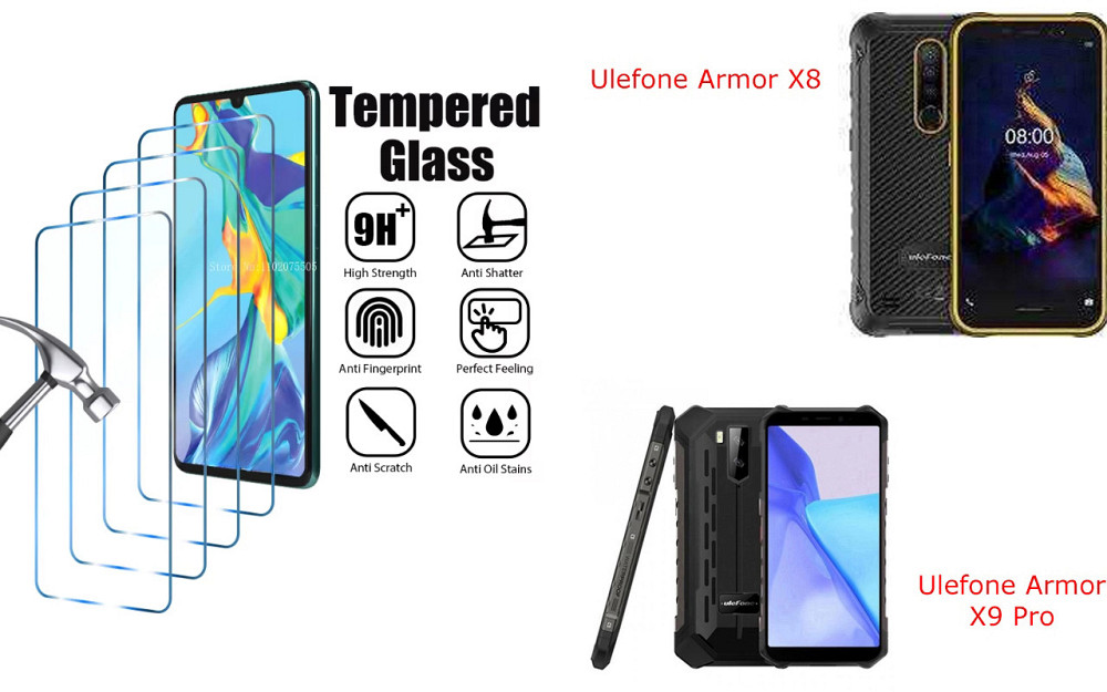 Захисне скло ArmorGlass для Ulefone Armor X8, Armor X9 Pro – стійке до подряпин та ударів Київ - фото 1