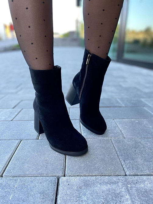 Valiente Женские ботинки VALIENTE Слава черные замша натуральная каблук 9см высота 14см (2652) Коломия - фото 4