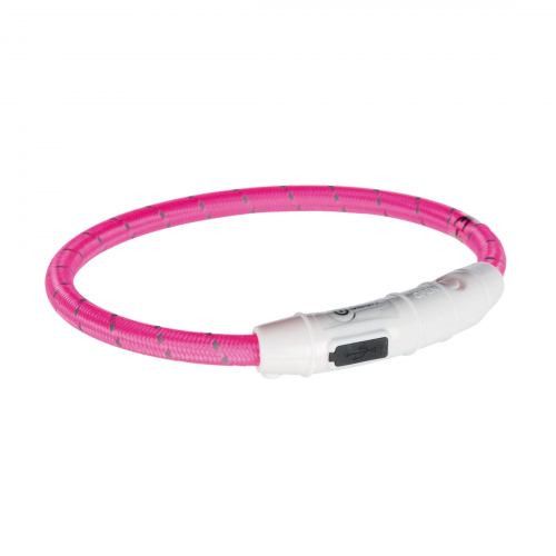 Ошейник Trixie Flash Light Ring USB для собак с подсветкой силиконовый розовый размер L-XL 65 см/7 мм Киев - изображение 1