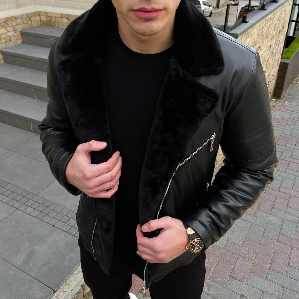 Мужская зимняя Куртка без капюшона Pobedov Winter Jacket V6 Black Киев - изображение 6