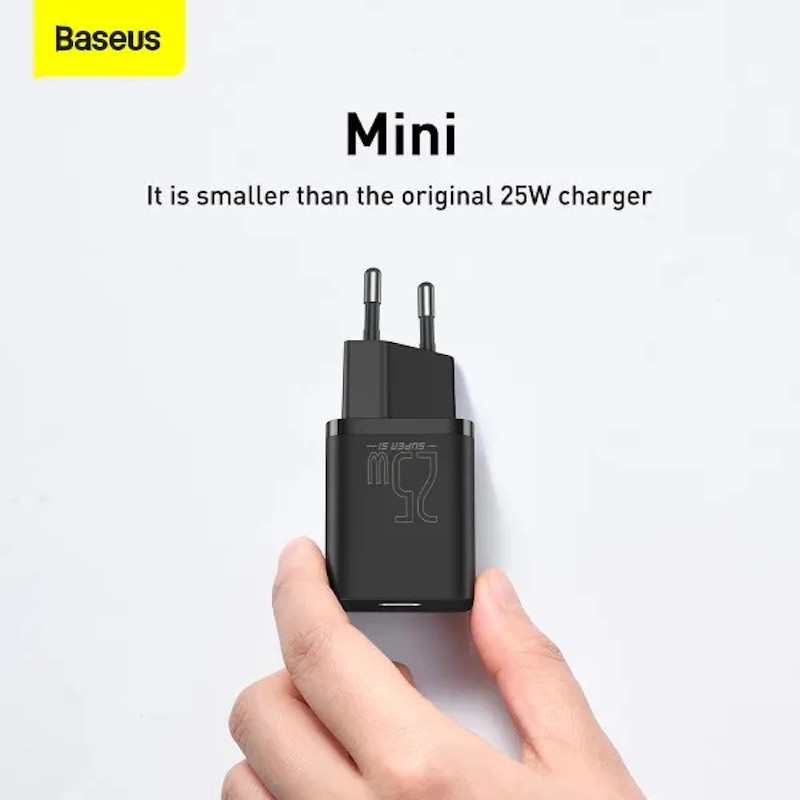 Мережевий зарядний пристрій Baseus Super Si Quick Charger 1C 25W EU, колір чорний CCSP020101 Одеса - фото 8