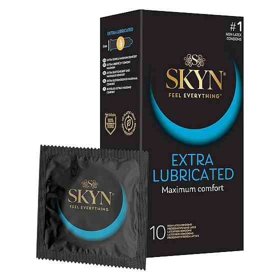 Безлатексные премиум-презервативы SKYN Extra Lubricated 10 шт, ультратонкие, на 40 % больше смазки Sex Aura Киев