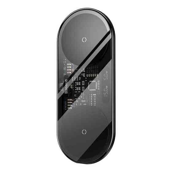 Бездротовий мультизарядний пристрій Baseus Digital LED Display 2in1 Wireless Charger 20W Black Universal version Київ