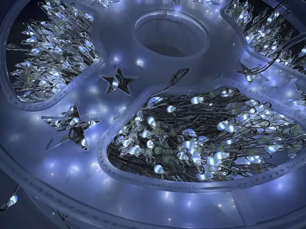 Гірлянда Мішура срібний провід 220В пульт ДК 8 режимів 30м 900LED (білий) S-LINE-30M900-W-1 Одеса - фото 8