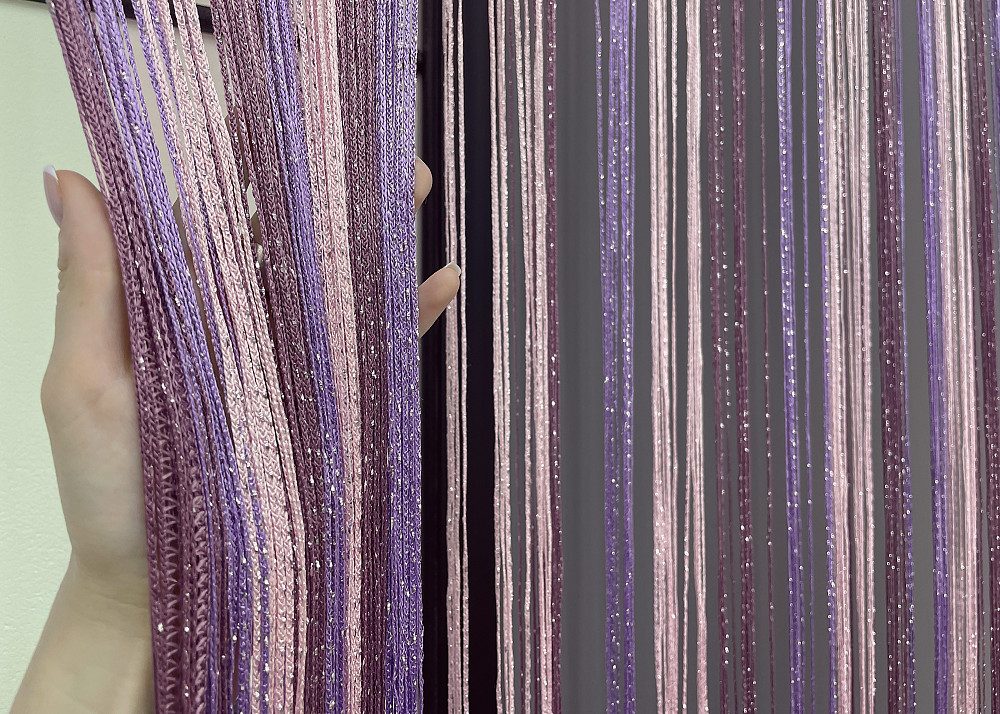 Шторы-нити с люрексом Малиновый с сиренево-розовым 300х300см 1 шт (61-075) Киев - изображение 6