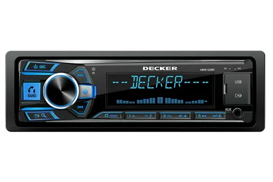 Автомагнітола «Decker» MDR-122 RGB DSP/BT/USB+USB Charge/MicroSD/ISO/дод. розєм /ПДУ/Decker Audio Вінниця