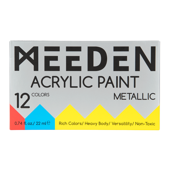 Набор акриловых красок Metallic 12×22мл MEEDEN Киев