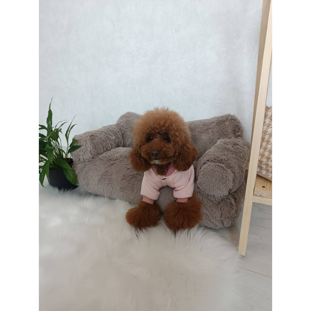 Меховой диван лежак для собак и кошек спальное место для животных съемны Incor капучино 10079 L (100х60х30) Киев - изображение 6