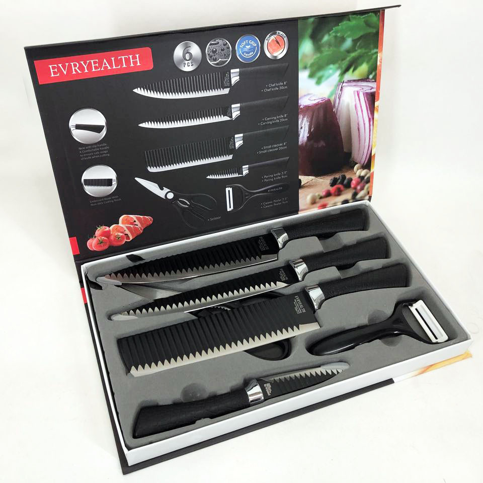 Нержавеющий кухонный нож Genuine King-B0011, Качественные ножи для дома, Набор ножей для кухни и дома QE-14 Львов - изображение 16