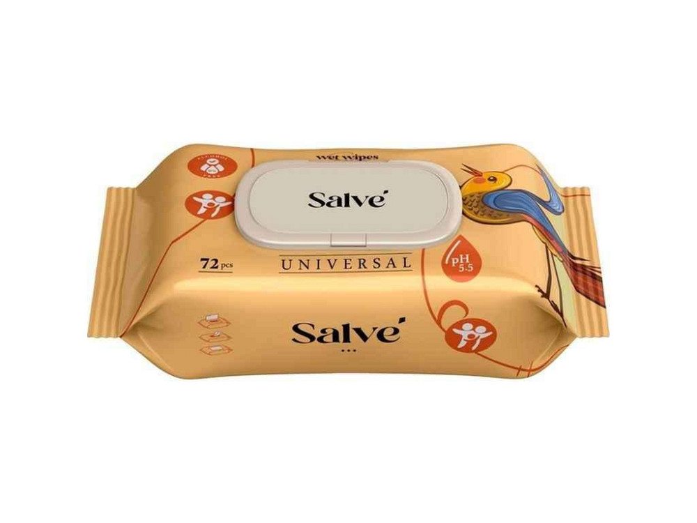 Вологі серветки 72шт універсальні Salve (клапан) ТМ SALVE Київ - фото 1