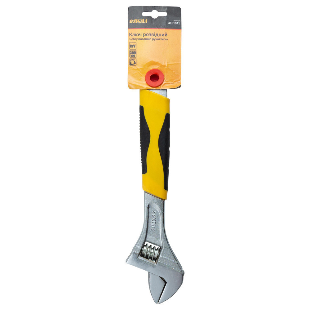 Ключ разводной 300мм CrV (обрезиненная рукоятка) SIGMA (4101041) Ровно - изображение 2