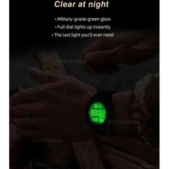 Годинник чоловічий водостійкий тактичний North Edge Terrax Green (2 ремешка) Вінниця