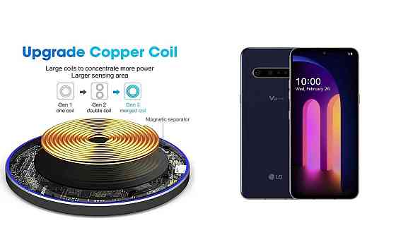 Беспроводное зарядное устройство Copper до 30W для KYOCERA DURAFORCE PRO, Pro 2, Pro 3, USB-C, LED Киев