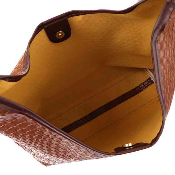 Жіноча сумка з переплетеної екошкіри Vintage sale_15142 Коричневий Київ