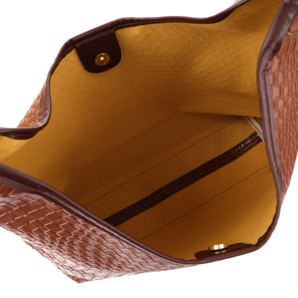 Жіноча сумка з переплетеної екошкіри Vintage sale_15142 Коричневий Київ - фото 3