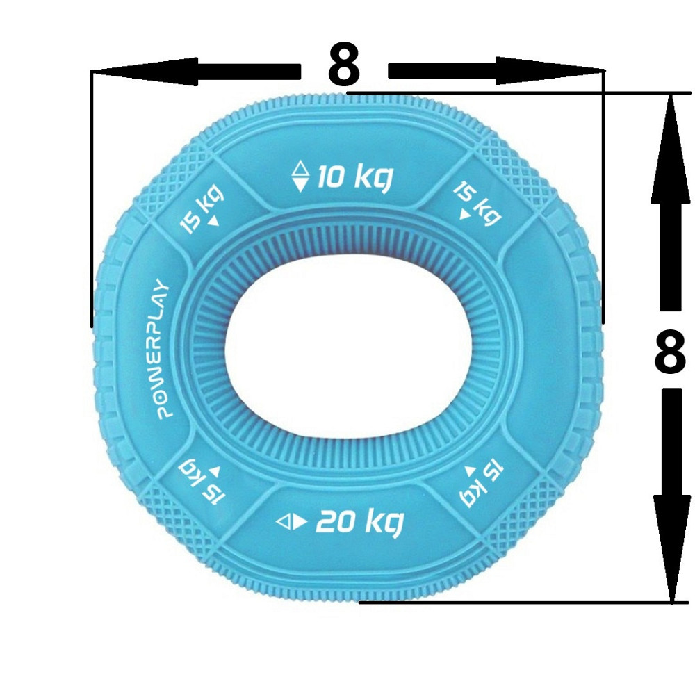 Еспандер кистьовий силіконовий PowerPlay PP-4331 Hand Grip Light 10-15-20 кг. Блакитний Каменское - изображение 10