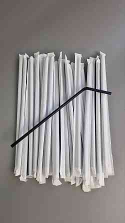 Трубочка d4.8-21 см в індивід. пакованні Чорна гофра (500 шт.) Харків