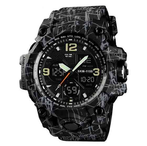 Чоловічий годинник Skmei Hmlet 1155 Чорний з сірим Вінниця