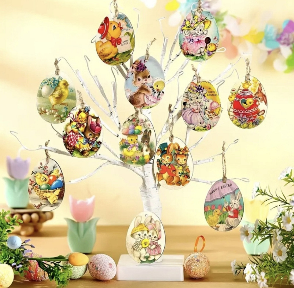 Великодні підвісні прикраси 12 шт Сміла - фото 3