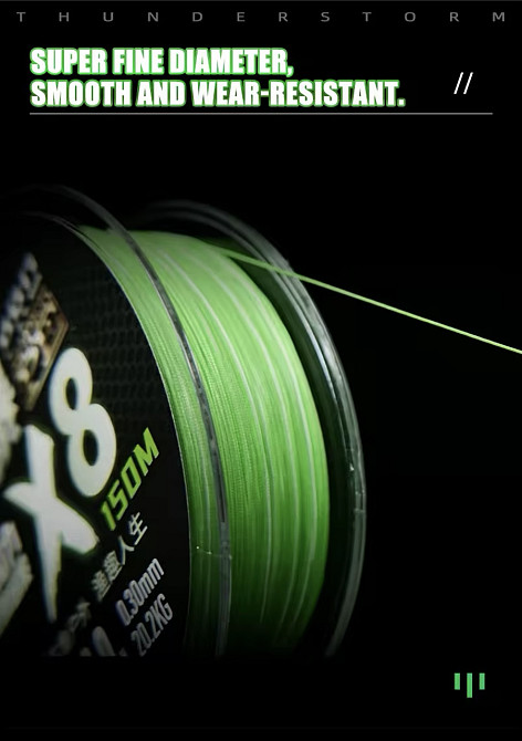 Плетеный шнур рыболовный LSP PRO SuperPE 100м 8-жильный (#1.2 - диаметр 0.185мм) Киев - изображение 7