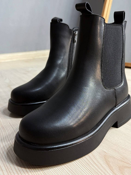 Черевики жіночі Hengji 958 челсі утеплені на хутрі шкіряні чорні, 41, 25,5 см Київ - фото 14