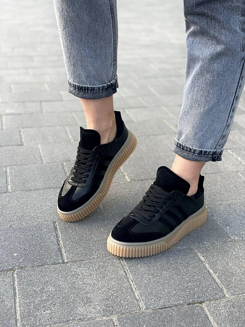 Dino Vittorio Кеди жіночі Dino Vittorio чорні шкіра+замша розмір 37-40 (5431) Коломыя - изображение 8