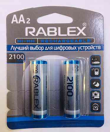 Акумулятори RABLEX HR6 RB-2100/ 1.2V / 2100 mAh / Ni-MH / AA / блістер / 2шт (240 шт./ясть) Київ