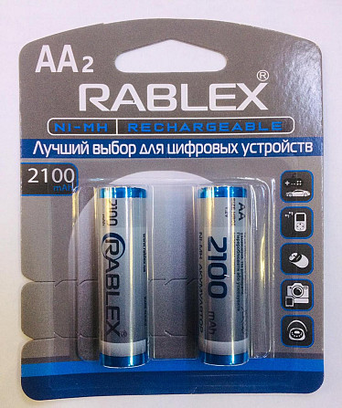 Акумулятори RABLEX HR6 RB-2100/ 1.2V / 2100 mAh / Ni-MH / AA / блістер / 2шт (240 шт./ясть) Київ - фото 1