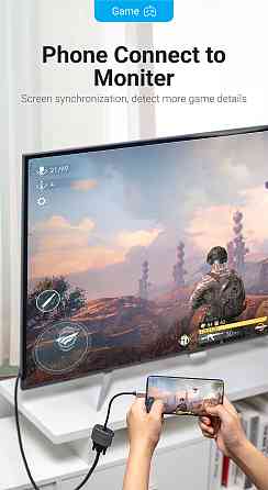 Перехідник USB 3.1 Type-C --> VGA (F), 1080p 60Hz, кабель 0.15м, Vention сірий Вінниця