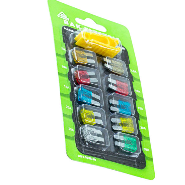 Запобіжники Євро micro2 набір (10шт+пінцет) цинк Мукачево - фото 1